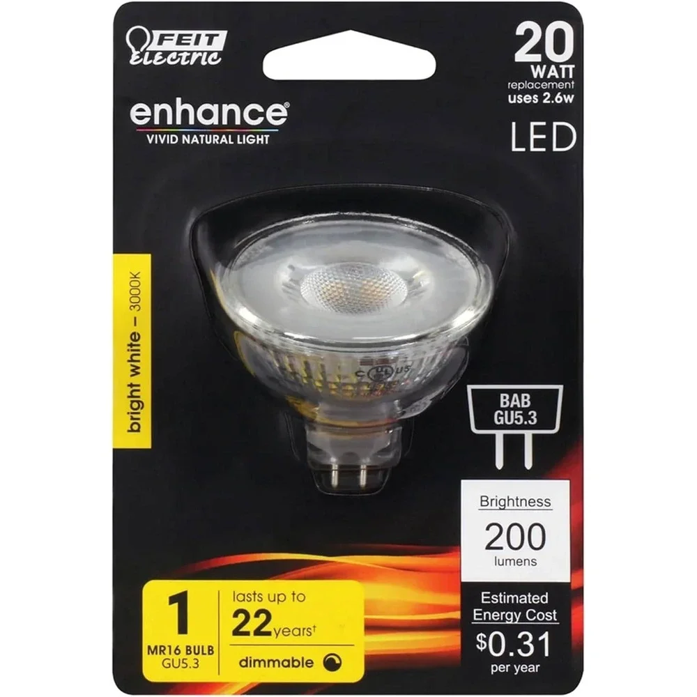 Pack of 6 Feit Electric BPBAB/930CA/6 20W EQ‎ DM MR16 LED Light Bulb